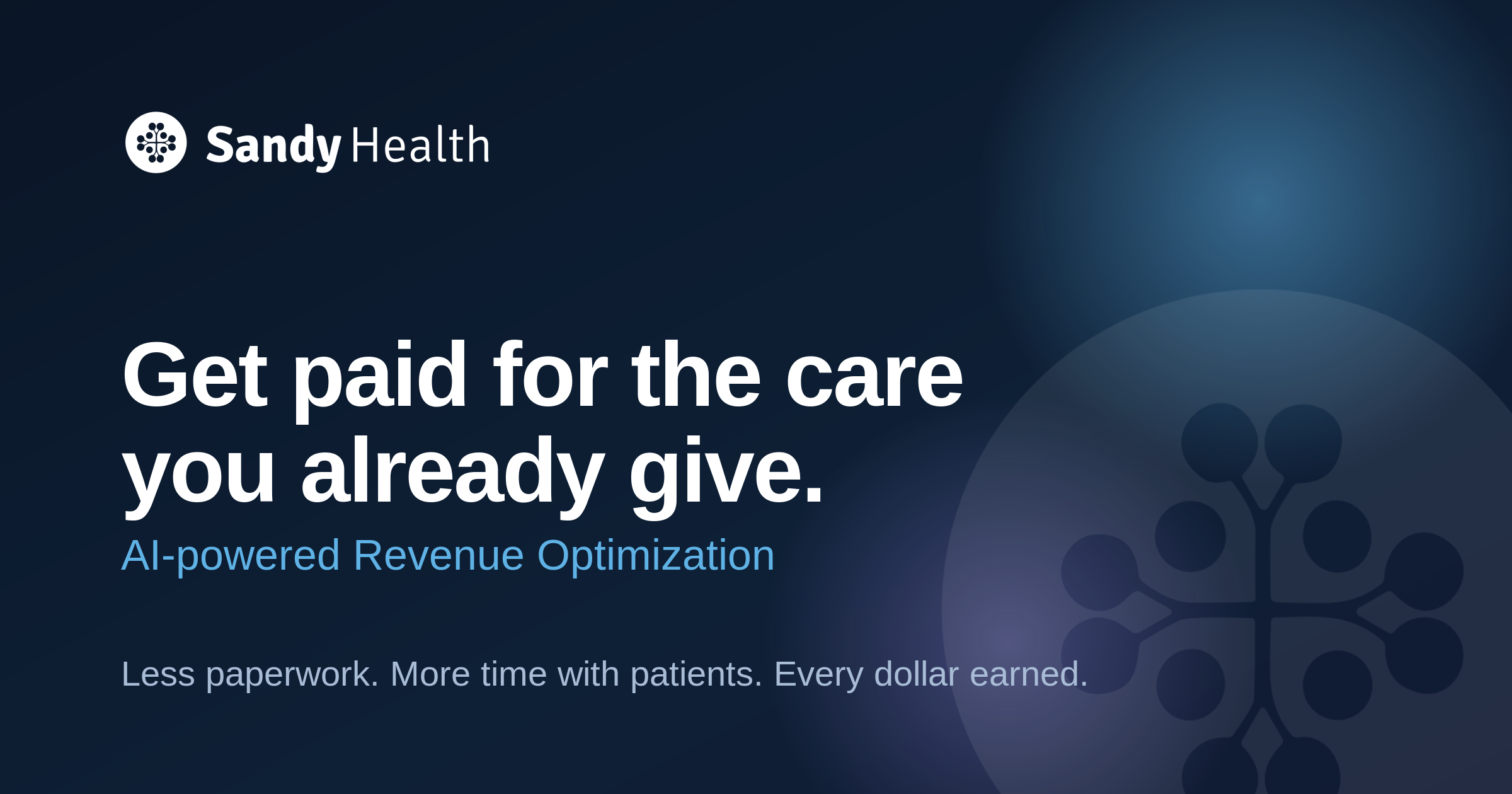 Sandy Health share card: get paid for the care you already give